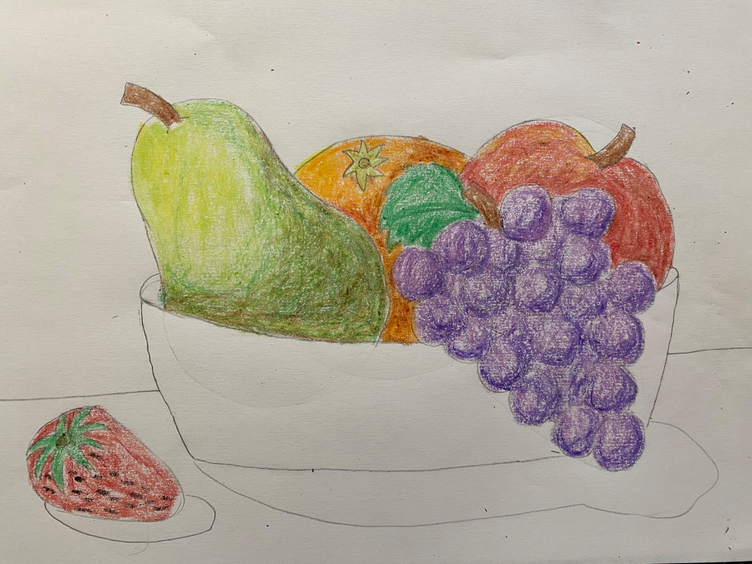 Fruit In Bowl Drawing by Katina Cote - Fine Art America